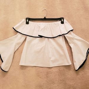 Black and White Off the Shoulder Top